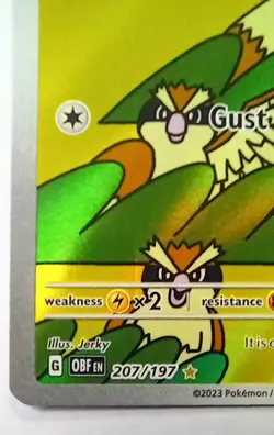 Pokemon TCG Pidgey SV03 Obsidian Flames Holo Illustration Art Rare Card 207/197 - Image 3