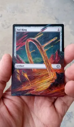 MtG Sol Ring Full Magic Altered Hand Painted Art Original Alter - Image 2