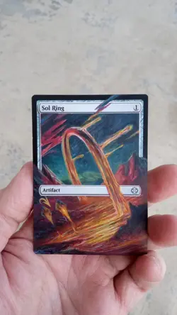MtG Sol Ring Full Magic Altered Hand Painted Art Original Alter - Image 3