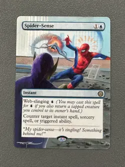 Spider-Sense MTG Marvels Spider-Man Hand Painted Extended Full Altered Art Tentz - Image 1