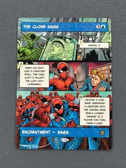 The Clone Saga MTG Marvel's Spider-Man Hand Painted Borderless Altered Art Tentz - Image 1