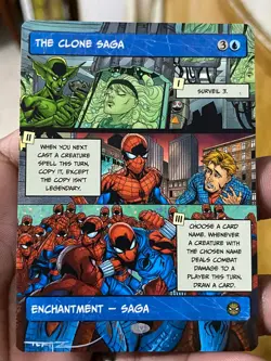 The Clone Saga MTG Marvel's Spider-Man Hand Painted Borderless Altered Art Tentz - Image 2