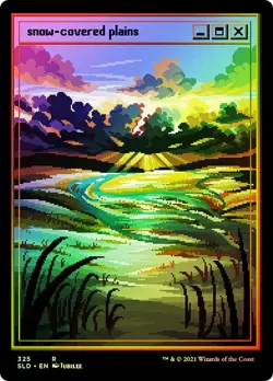 Snow-covered Plains x1 - ETCHED-FOIL -secret lair mtg magic - Image 1