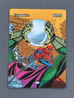 Traumatize 15 MTG Marvel Universe Hand Painted Borderless Full Altered Art Tentz - Image 1