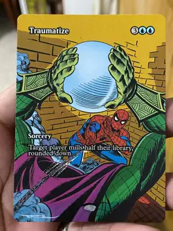 Traumatize 15 MTG Marvel Universe Hand Painted Borderless Full Altered Art Tentz - Image 2