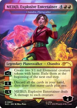 Chandra, Flamecaller (MEIKO, Explosive Entertainer) Foil Secret Lair NM MTG - Image 1