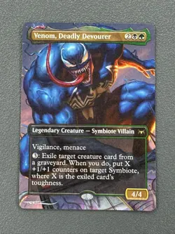 Venom, Deadly Devourer Marvels Spider-Man Eternal Hand Painted Altered Art Tentz - Image 1