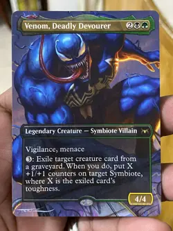 Venom, Deadly Devourer Marvels Spider-Man Eternal Hand Painted Altered Art Tentz - Image 2