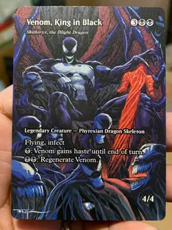Venom, King in Black MTG Marvel Universe Hand Painted Extended Altered Art Tentz - Image 2