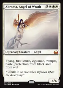 1 x Akroma, Angel of Wrath - Foil - Duel Decks: Anthology - Light Play - MTG - Image 1