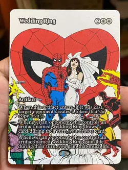 Wedding Ring #7 MTG Marvel Universe Hand Painted Borderless Extended Altered Art - Image 2