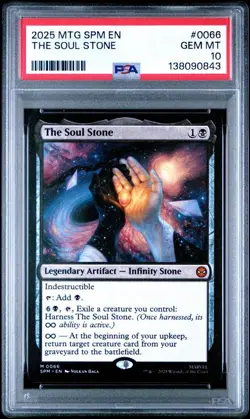 2025 MTG MARVEL'S SPIDER-MAN #0066 THE SOUL STONE PSA 10 - Image 1