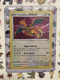 Pokemon TCG Special Delivery Bidoof SWSH177 Black Star Promo Mint Charizard - Image 1