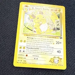 Pokemon TCG Gym Challenge Lt. Surge's Raichu Holo Rare 11/132 Near Mint - Image 2