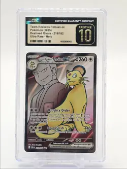 TEAM ROCKET'S PERSIAN EX 2025 POKEMON DESTINED ULTRA RARE 219/182 CGC 10 Q6438 - Image 1