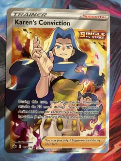 Pokemon Karen's Conviction (Full Art) Ultra Rare SWSH06: Chilling Reign 193/198 - Image 1