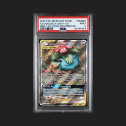 2019 POKEMON SM BLACK STAR PROMO SM229 VENUSAUR & SNIVY GX TAG TEAM PSA 9 - Image 3