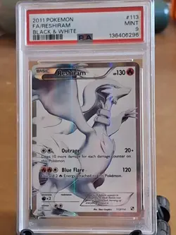 2011 Pokemon Black & White Reshiram Full Art Holo #113 - PSA 9 MINT CLEAN! - Image 2