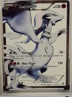 2011 Pokemon Black & White Reshiram Full Art Holo #113 - PSA 9 MINT CLEAN! - Image 3