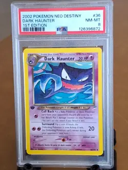 2002 Pokemon Neo Destiny Dark Haunter 1st Edition #36 - PSA 8 NM-MINT CLEAN! - Image 1