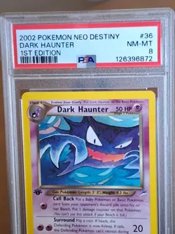 2002 Pokemon Neo Destiny Dark Haunter 1st Edition #36 - PSA 8 NM-MINT CLEAN! - Image 2