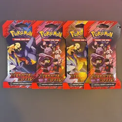 LOT OF (4) - Pokemon TCG Booster Pack Destined Rivals Scarlet Violet New Sealed - Image 1