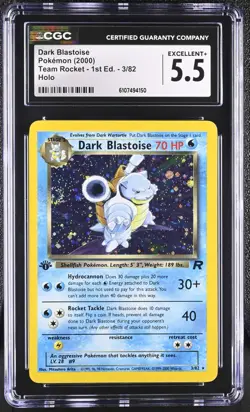 Pokemon 2000 Dark Blastoise Team Rocket - 1st Ed. 3/82 CGC 5.5 - Image 1