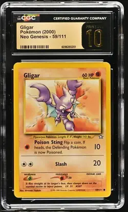 Pokemon Gligar (2000) Neo Genesis 59/111 CGC PRISTINE 10 - Image 1