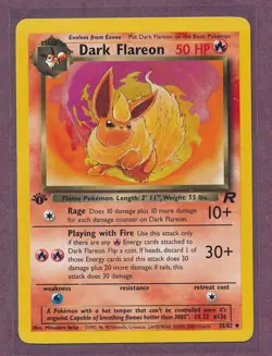 1999 Pokemon First Edition Dark Flareon 35/82!!! - Image 1