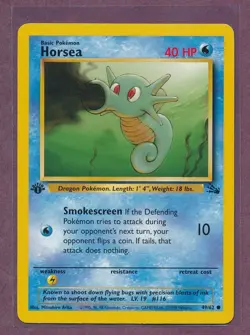1999 Pokemon First Edition Fossil Horsea 49/62!! - Image 1