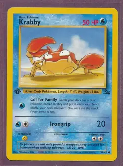 1999 Pokemon First Edition Krabby 51/62!!! - Image 1