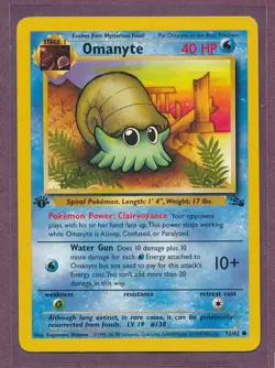 1999 Pokemon First Edition Omanyte 52/62!!! - Image 1