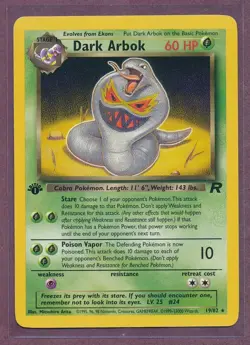 1999 Pokemon First Edition Dark Arbok 19/82!!! - Image 1
