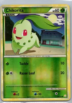 Pokemon TCG Chikorita 59/123 HeartGold & SoulSilver Reverse LP - Image 1