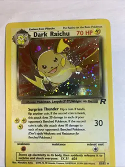 Pokemon Dark Raichu 83/82 Team Rocket Secret Rare Holo Unlimited NM - Image 2