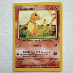 Charmander 046/102 - Base Set - Regular - Unlimited - WOTC - Pokemon TCG - NM - Image 1