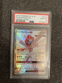 Pokemon TCG Kartana GX Full Art Shiny Holo Rare SV73/SV94 Hidden Fates PSA 10 - Image 2