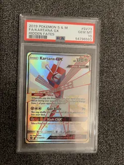 Pokemon TCG Kartana GX Full Art Shiny Holo Rare SV73/SV94 Hidden Fates PSA 10 - Image 4