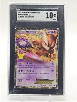 MEWTWO EX 2021 POKEMON CELEBRATIONS CLASSIC RARE 54/99 SGC 10 Q6438 - Image 1