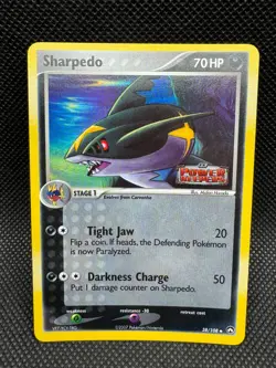 2007 Pokemon Sharpedo Reverse Holo Stamped EX Power Keepers 38/108 *Never Played - Image 1