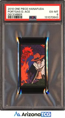 One Piece 2010 Portgas D. Ace December One Piece Hanafuda PSA 6 - Image 1
