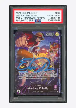 One Piece PSA 10 AUTO 10 Luffy L Erica Schroeder 2024 OP05-060 PSA Magazine ENG - Image 1