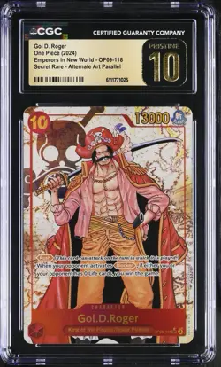One Piece Gol.D.Roger (Alternate Art) OP09-118 CGC Pristine 10 BL - Image 1