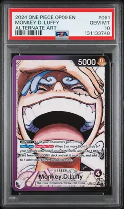 2024 One Piece Monkey D. Luffy Alternate Art #61 PSA 10 English - Image 1