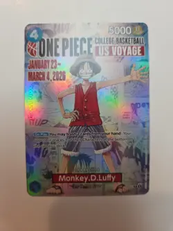 One Piece College Basketball US Voyage Monkey D. Luffy Promo Card - Holo - Image 2