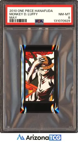 One Piece 2010 Monkey D. Luffy May One Piece Hanafuda PSA 8 - Image 1