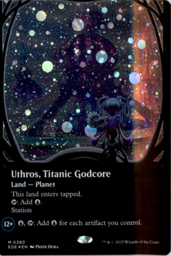 Uthros, Titanic Godcore (Borderless) (Galaxy Foil) - Edge of Eternities - Image 1