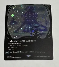 Uthros, Titanic Godcore (Borderless) (Galaxy Foil) Edge of Eternities Foil - Image 1