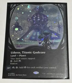 Uthros, Titanic Godcore (Borderless) (Galaxy Foil) Edge of Eternities Foil - Image 3