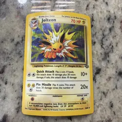 1999 Pokemon TCG Jolteon Jungle Holo 1st Edition Rare Card 4/64 WOTC - Image 1